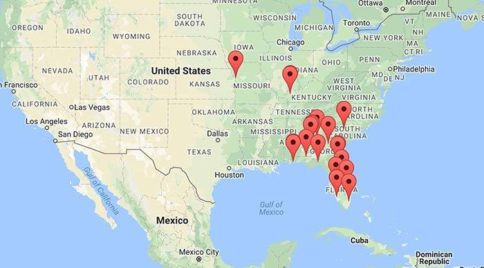 teen challenge rehabs map